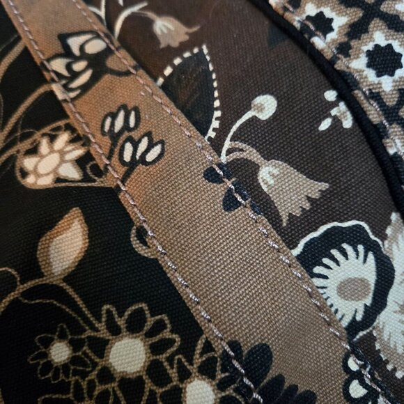 Fossil Neutral Fabric Leather Trim Hobo Shoulder Bag - Picture 3 of 8